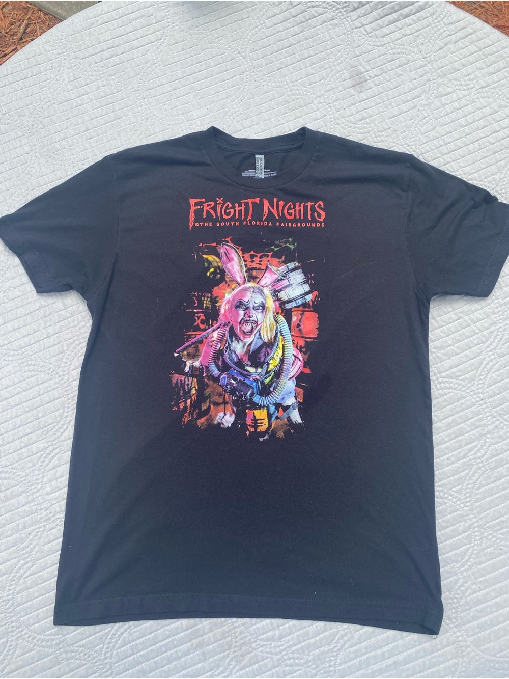 Next Level Apparel Black 'Fright Nights' Horror Bunny Graphic Tee